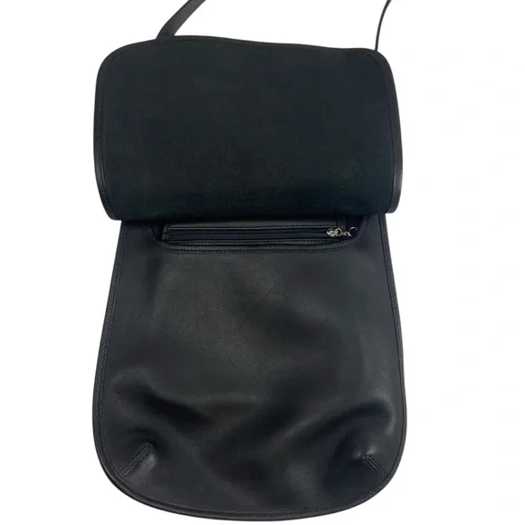 Vintage Coach Legacy Saddle Bag Black Slim Flap 9131 - Picture 8 of 15